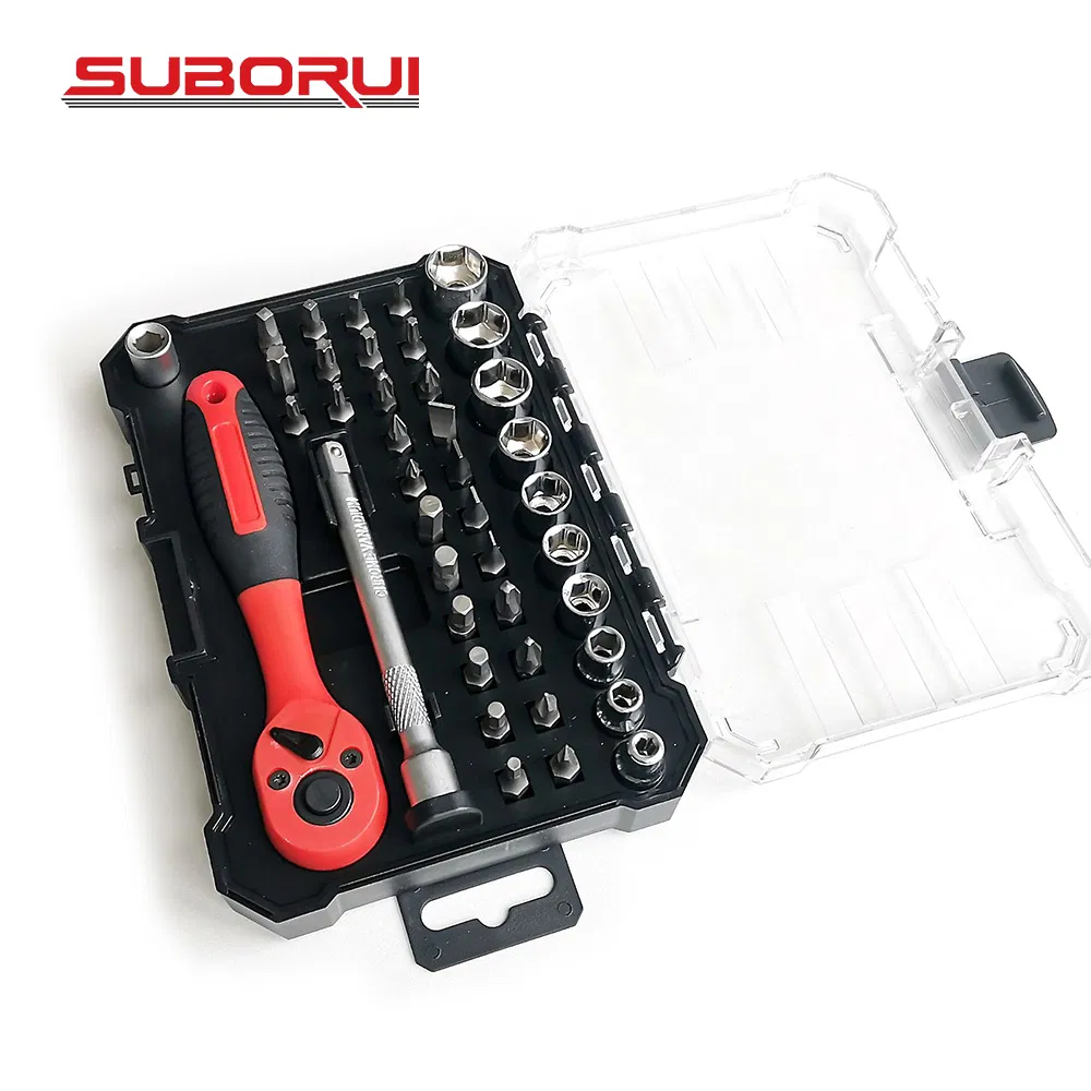 Suborui 28PCS Multi-Functional Repair Hand Tools Kit Magnetic T-Handle Ratchet Wrench Screwdriver Bit Set