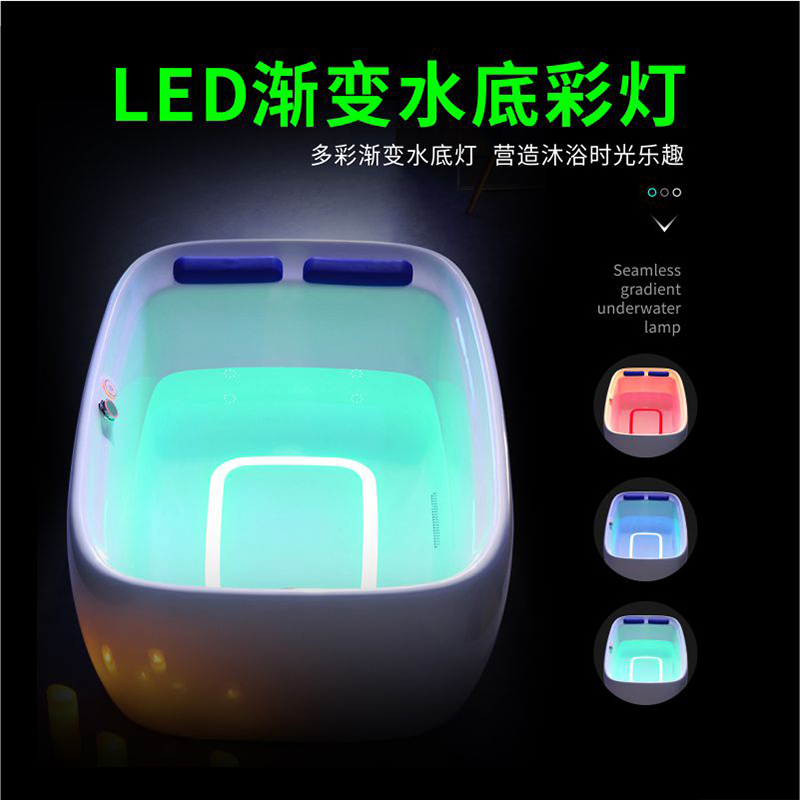 Акриловая ванна угловая белая с гидромассажем