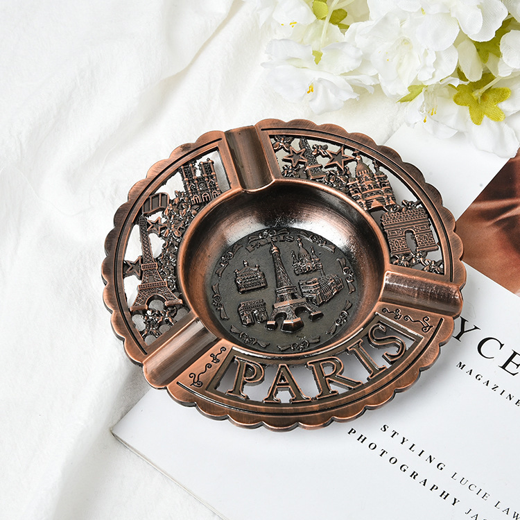 Wholesale Metal Crafts Souvenir Gift Custom Metal Smokeless Zinc Alloy Ashtray