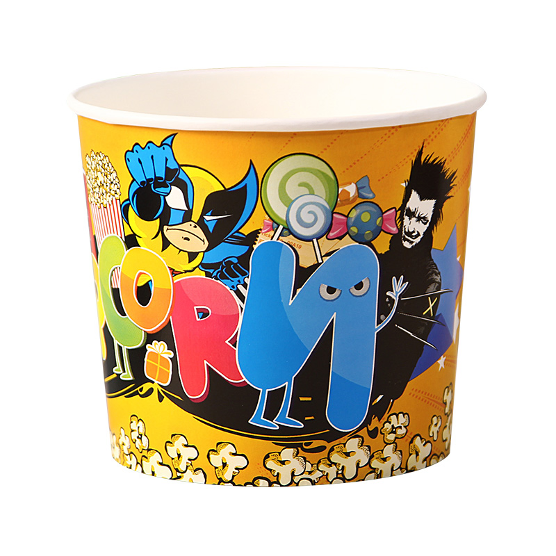 Customizable Disposable Popcorn Buckets & Snack Paper Cups - Food Packaging Boxes for Family Buckets, Theaters, Events