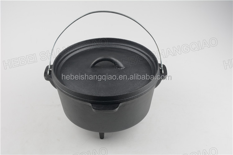 Чугунная жаровня с ножками 6 кварт, предварительно прокаленная