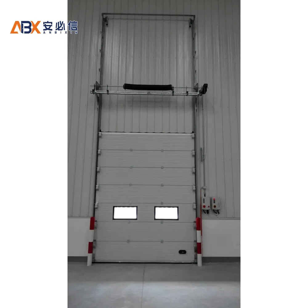 China Manufacturing 60db Noise Level Rolling Shutter Industrial Overhead Steel Radar Control Lift Sliding Sectional Door
