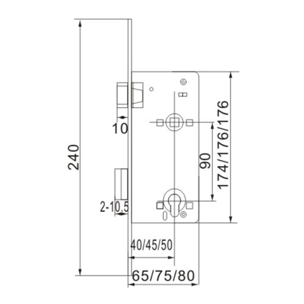 Hot-Selling Euro Profile Multi Point Steel Bolt Security Gate Door Lock