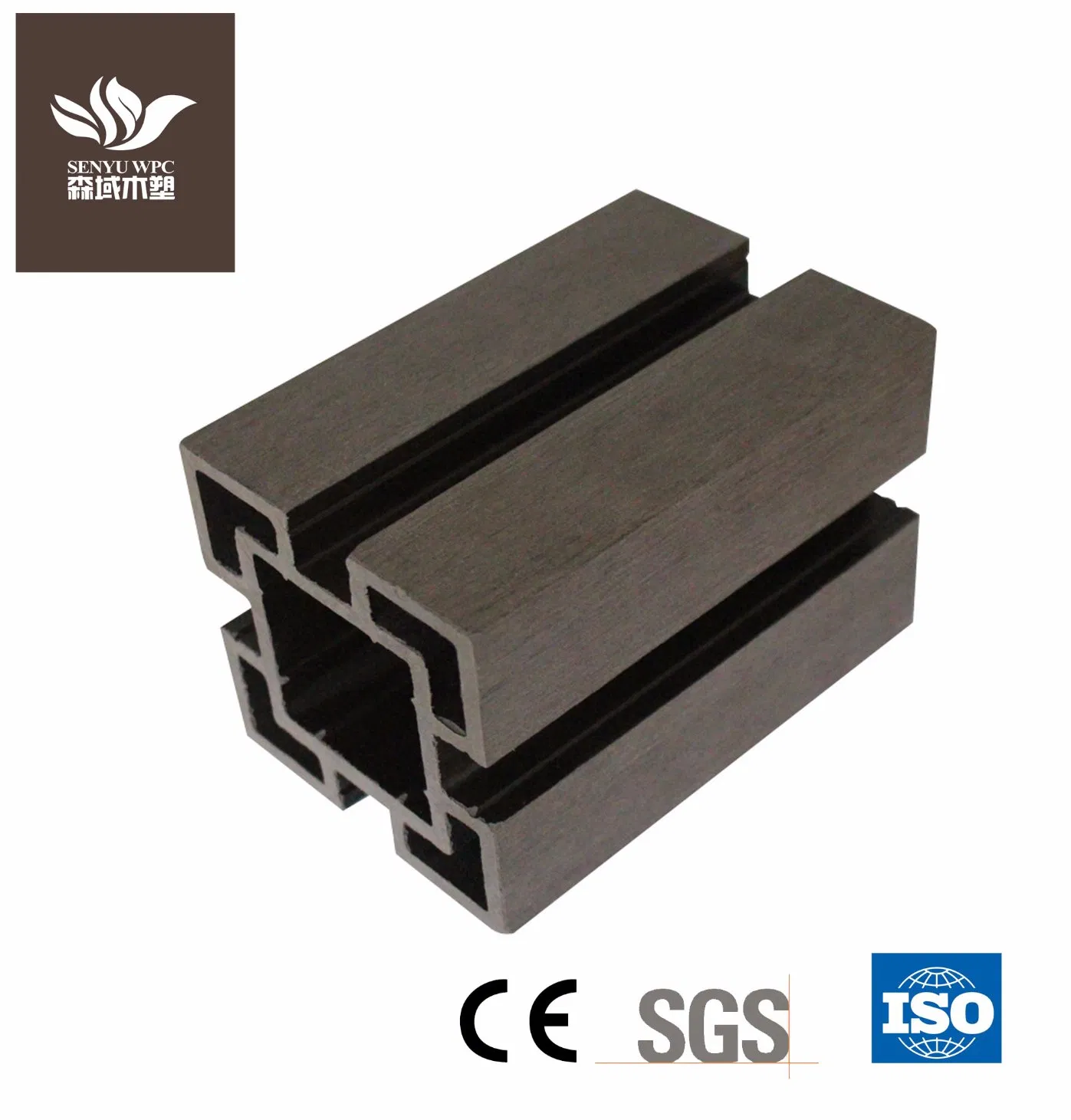 Outdoor Wood Plastic Composite Railing, Hollow Exterior WPC Top Rial WPC Fencing