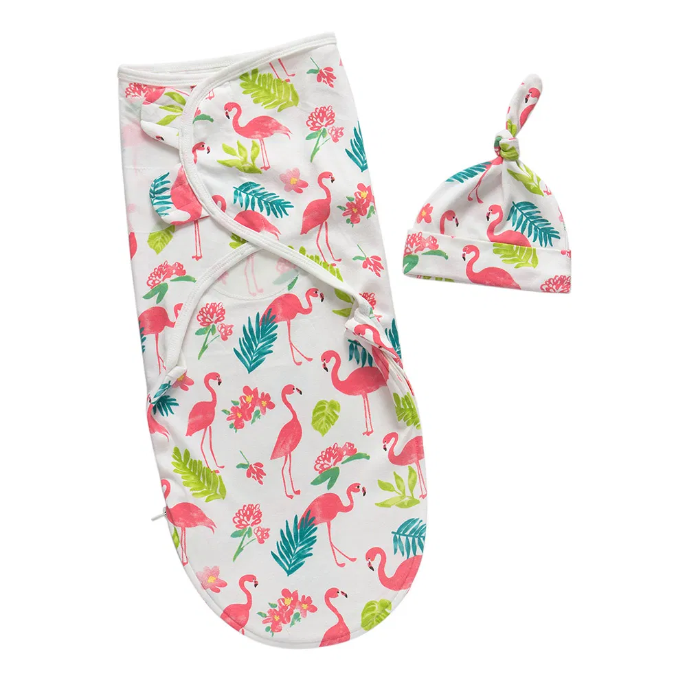 Adjustable Newborn Swaddle Wrap Infant Sleep Sacks Babies Pajamas with Hat