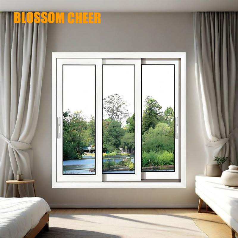 High Security Customizable Double Glass UPVC Sliding Windows
