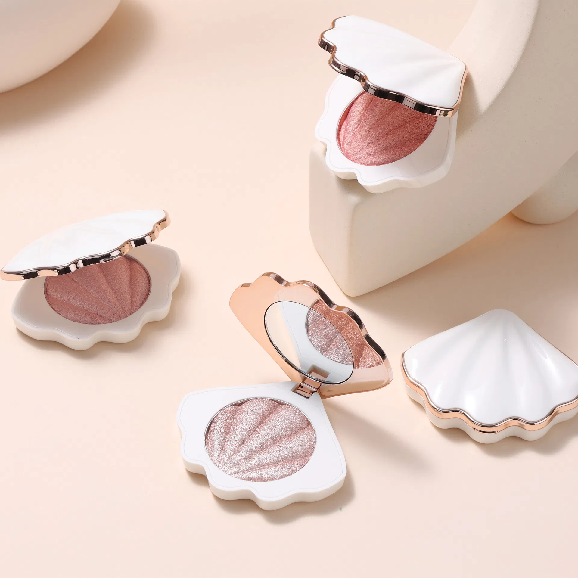 Bloom Powder Face Brightening Shaper Pearl Sparkle Pink Blush Eye Shadow