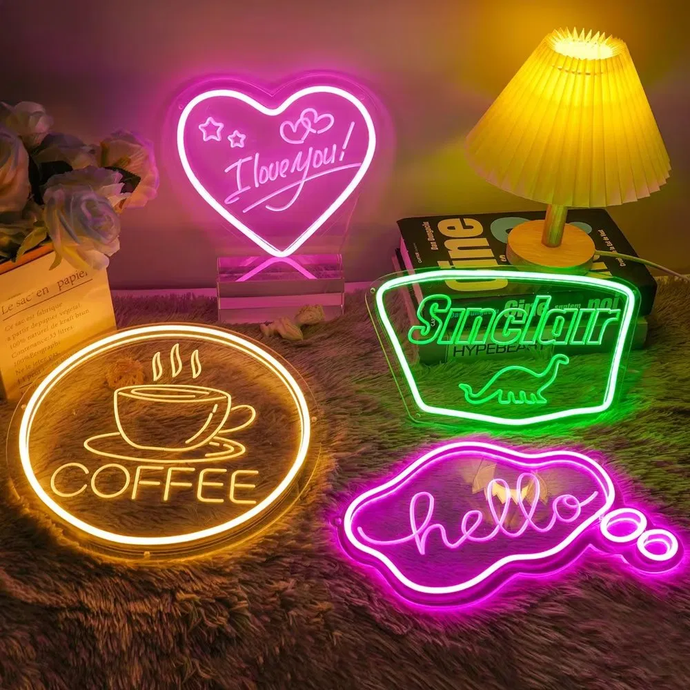 New Style Neon Carve Signs Personalized Custom Acrylic Wall Hanging LED Lights Business Room Ice Cream Shop Decor