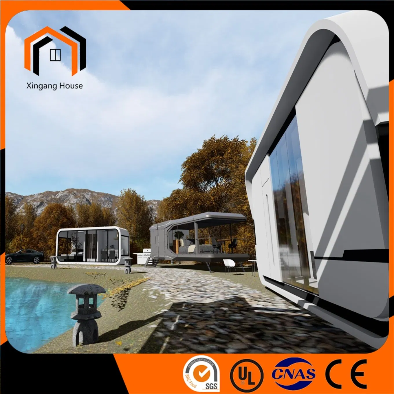 Portable Prefabricated Mobile Luxury House Living Container House Double Deck Apple Cottage Modular Prefabricated House Prefabricated House