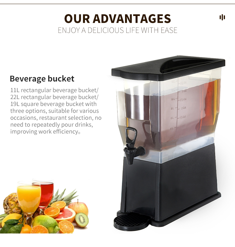 11L 22L Large Capacity Plastic Cold Water Dispenser Restaurant Beverage Juice Dispenser