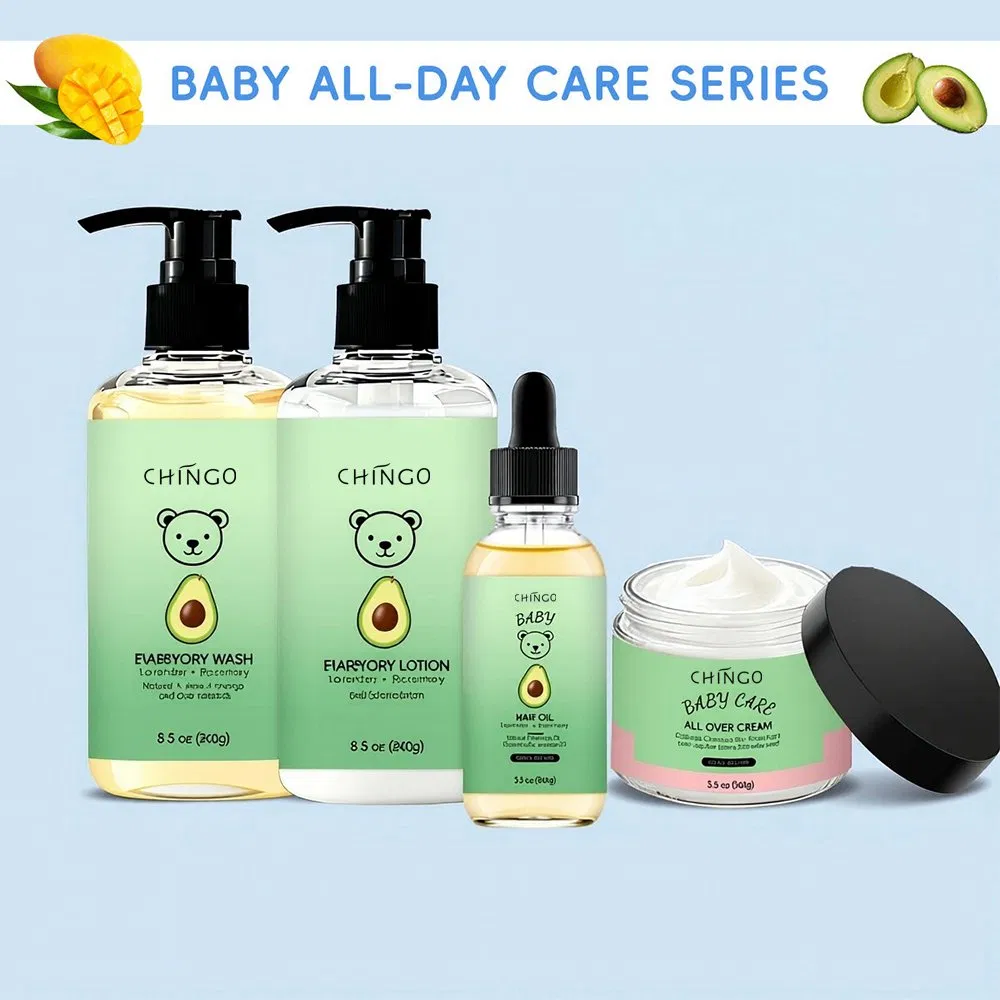 Nourishing Cleansing Kids Body Wash Cream Lotion Hair Oil Daily Care Set