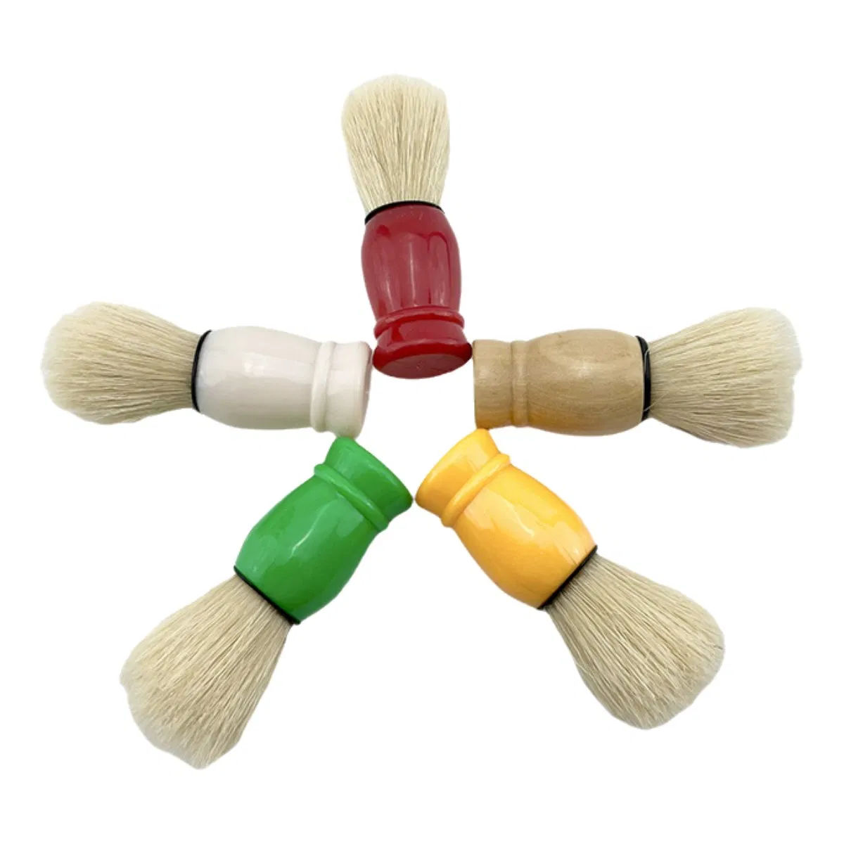 Custom Multi Color Beard Care Tool Wood Handle Hair Salon Nylon Shaving Brush