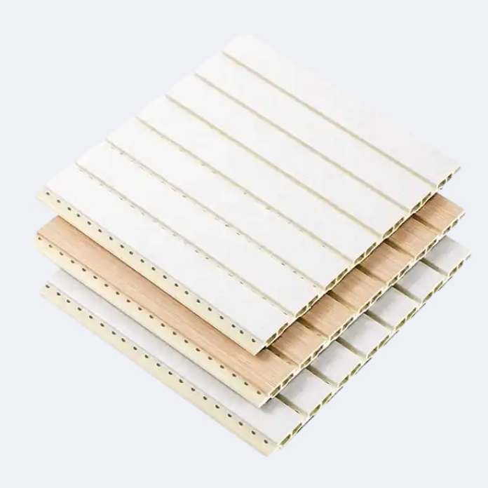 Sound-Absorbing Decorative 3D Wood Slat Acoustic Panel for Interior Wall and Ceiling
