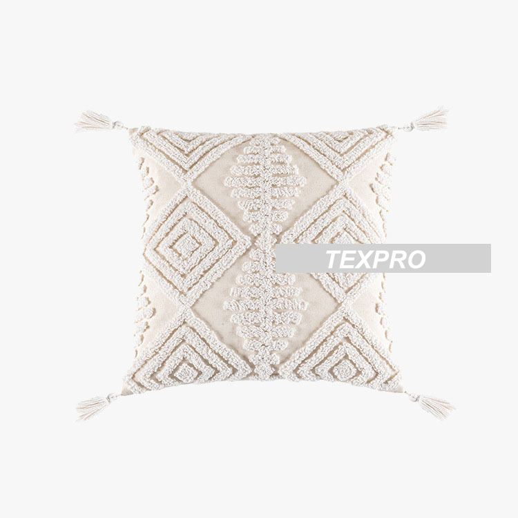 3D Carved Luxury Woven Fabrics Pillow Cover Tufted Pillow Cover