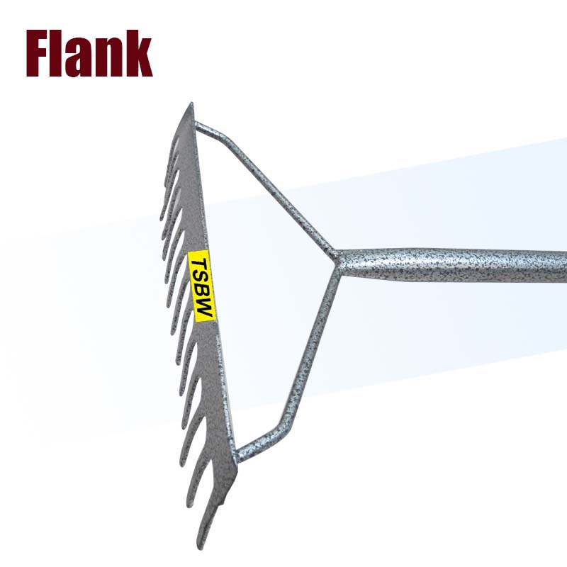 Long Steel Handle Garden Farming Digging Lawn Leaf Metal Rake