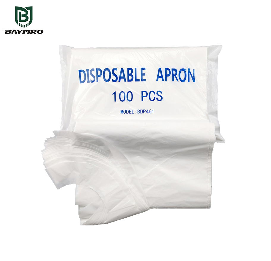 PPE Supplier En13795-2 PPE Supplier Disposable White Waterproof PE Safety Apron with Certificate