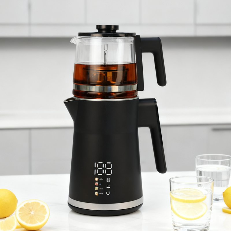 Multifunction Double Wall Kettle 1500W Fast Boiling Kettle with Automatic Keep Warm 304 Stainless Steel Inner Liner for Home Use