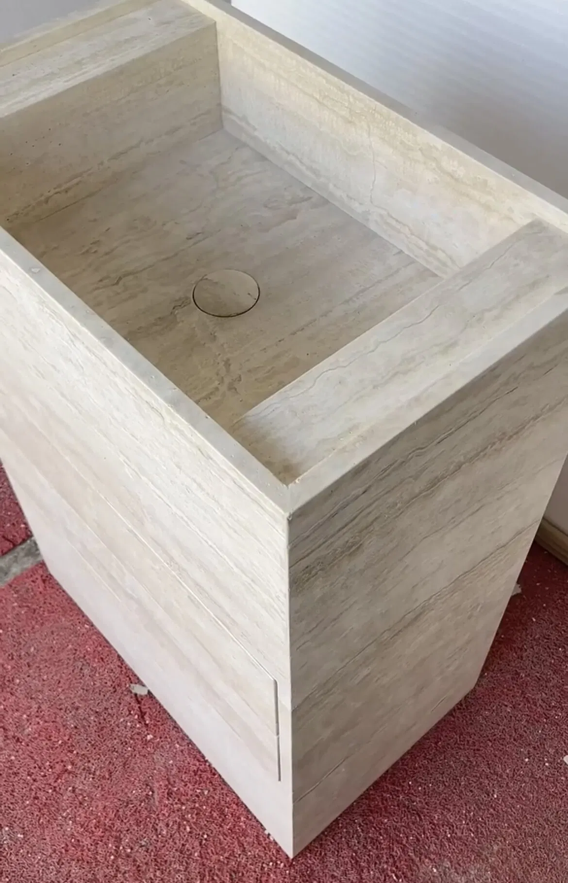 Natural stone honed/matt White Travertine Vanity Sink for interior/indoor hotel/apartment/office/restaurant/bar Bathroom/toilet
