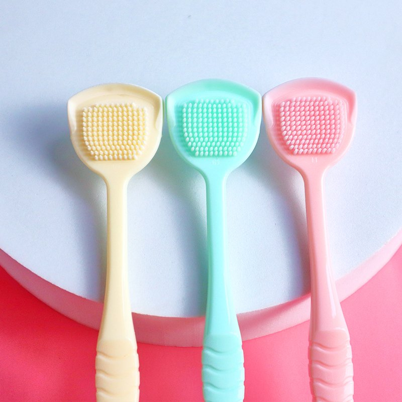 Wholesale Soft Silicone Tongue Scraper Tongue Cleaner Brush Oral Care Custom Logo