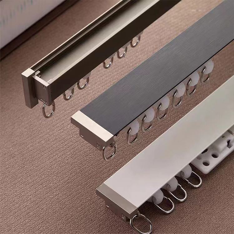 Manufacture Home Decorative Silent Ceiling Aluminum Curtain Track with Hooks