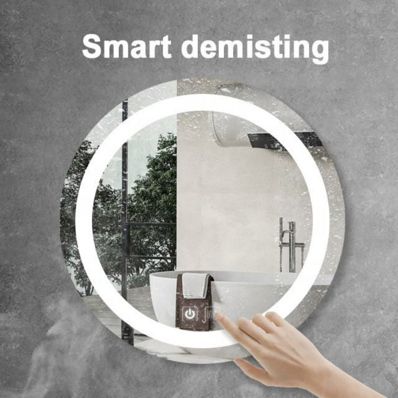 LED Smart Mirror with Temperature&Time Display LED Mirror Make up Mirror