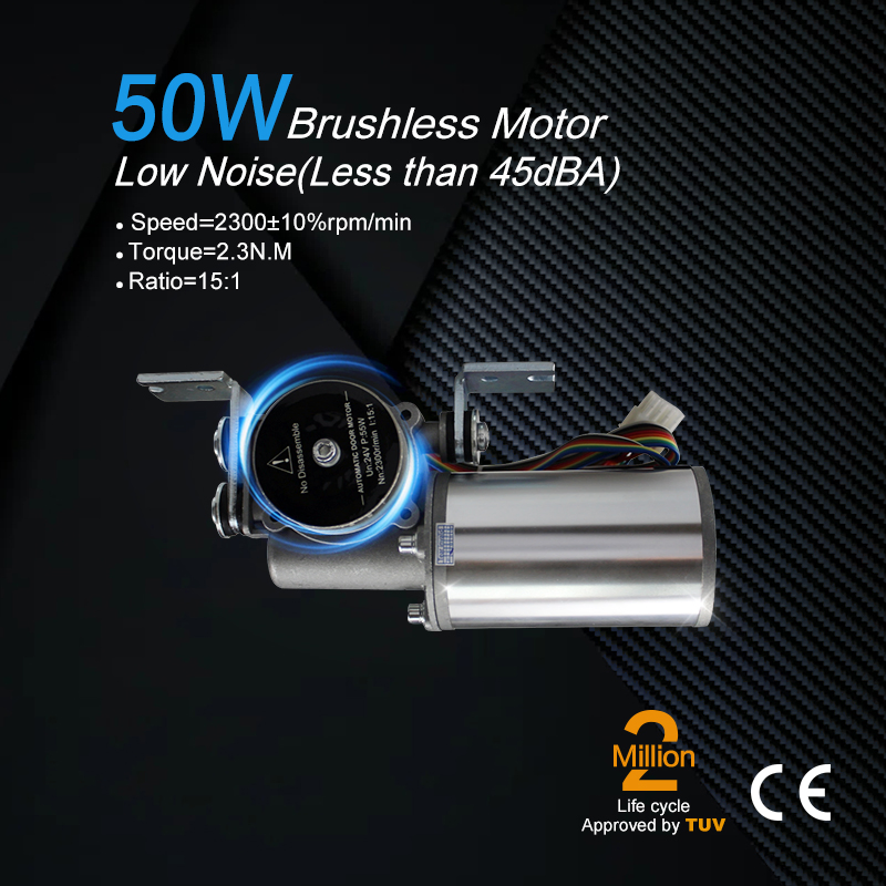 150kg Xc90 Commercial 24V Motor Frameless Remote Control Single Side Automatic Electric Glass Sliding Sensor Doors for Shopping Mall/Office