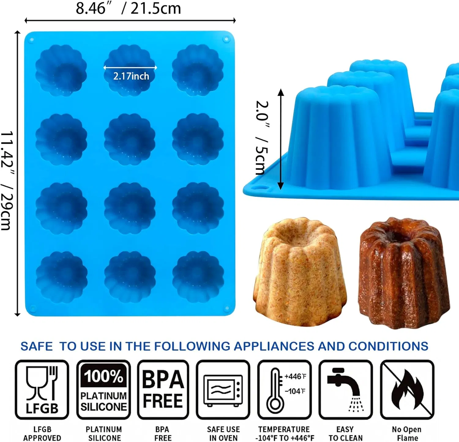 Формы для выпечки из силикона, 12 ячеек