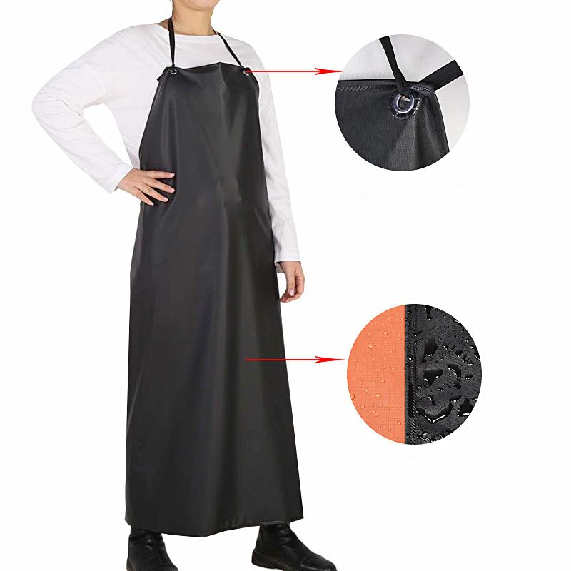 High Quality Black Car Industrial Long Washable Oil-Proof Apron PVC Apron