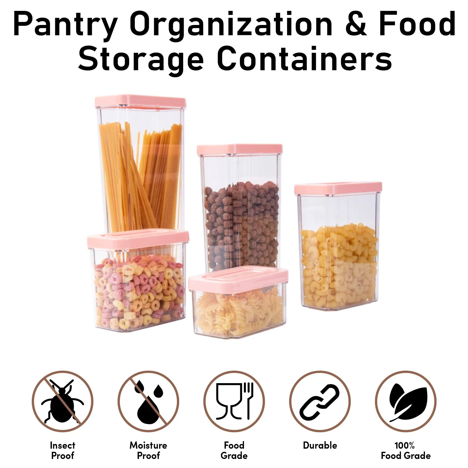 Прозрачный контейнер для хранения еды, квадратный