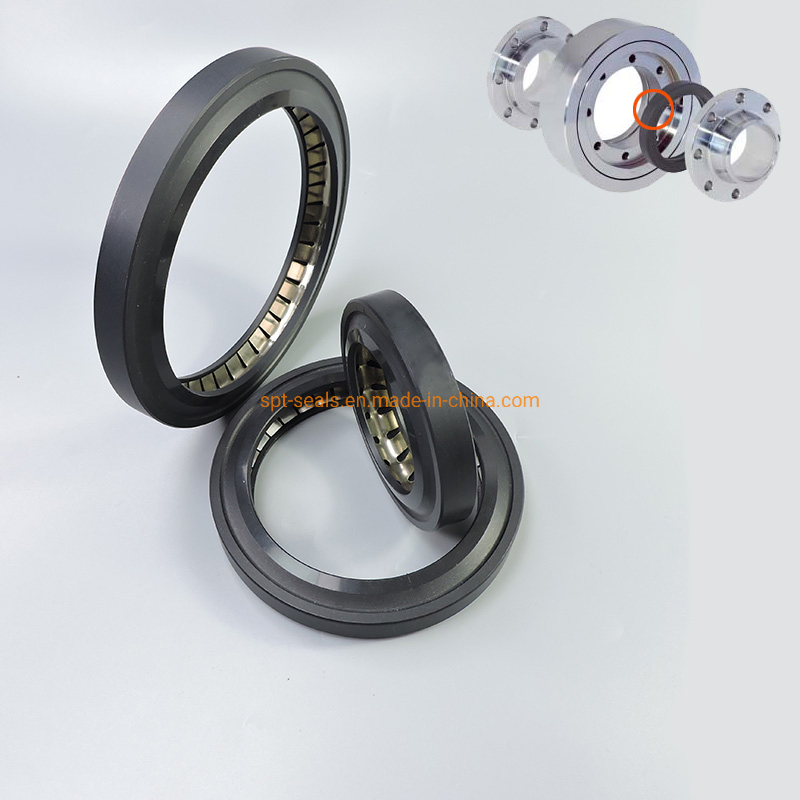 Food Grade Rod & Piston Seals Stainless Steel V Spring Loaded Energized Seals PTFE Hydraulic Seals