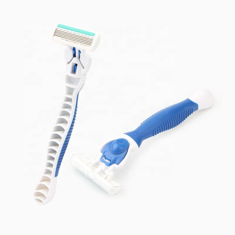 D631L Customized Logo 6 Blades Rubber Handle Women Razor