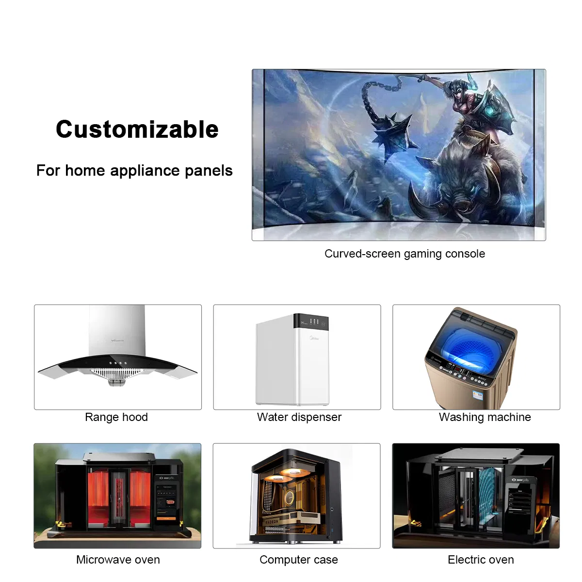 Tempered Glass3mm 5mm 6mm 8mm 10mm 12mm Customized Home Electric Appliance Tempered