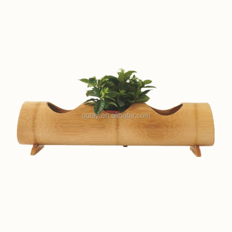 Popular Two & Three Round Holes Bamboo Fiber Plants Vases Decorative Vases