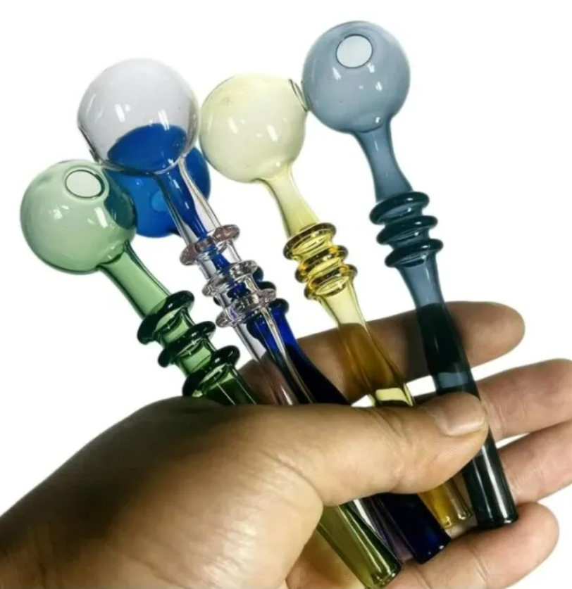 5.3 Inch Glass Oil Burner Pyrex Glass Spoon Pipe Straight Tube Pipes Glass Smoking Glass Pipe Wax Rigs