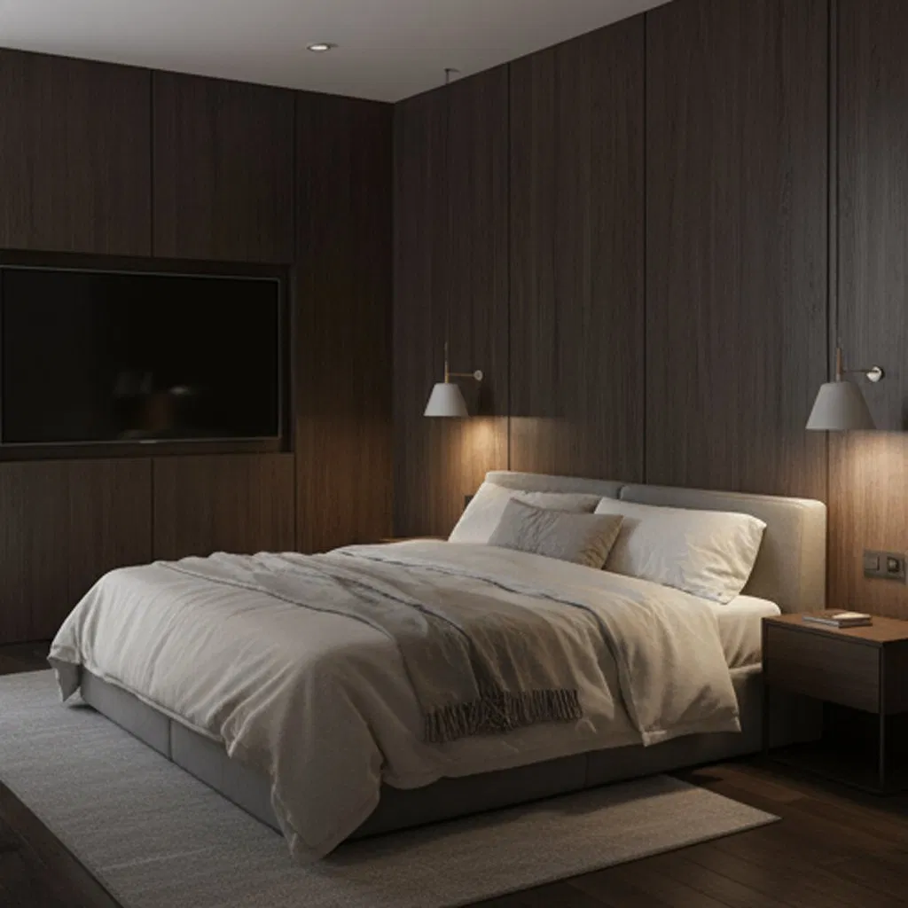 Modern Electric Fireplace with Authentic Log Burning Appearance