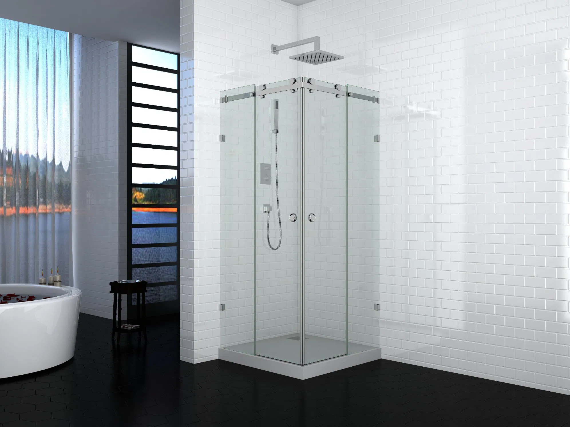 Hot Selling High Quality Portable Bathroom Folding Glass Door Shower Enclosure