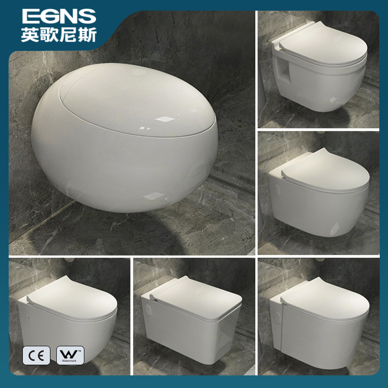 Bathroom Sanitary Ware Wall-Mounted Concealed Cistern Elongated Toilet Wall Hung Ceramic Toilet