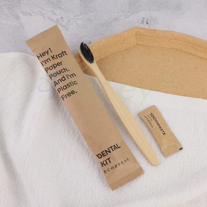 Convenient Hotel Supplies Environmentally Friendly Set Disposable Kraft Paper Bag Packaging Biodegradable