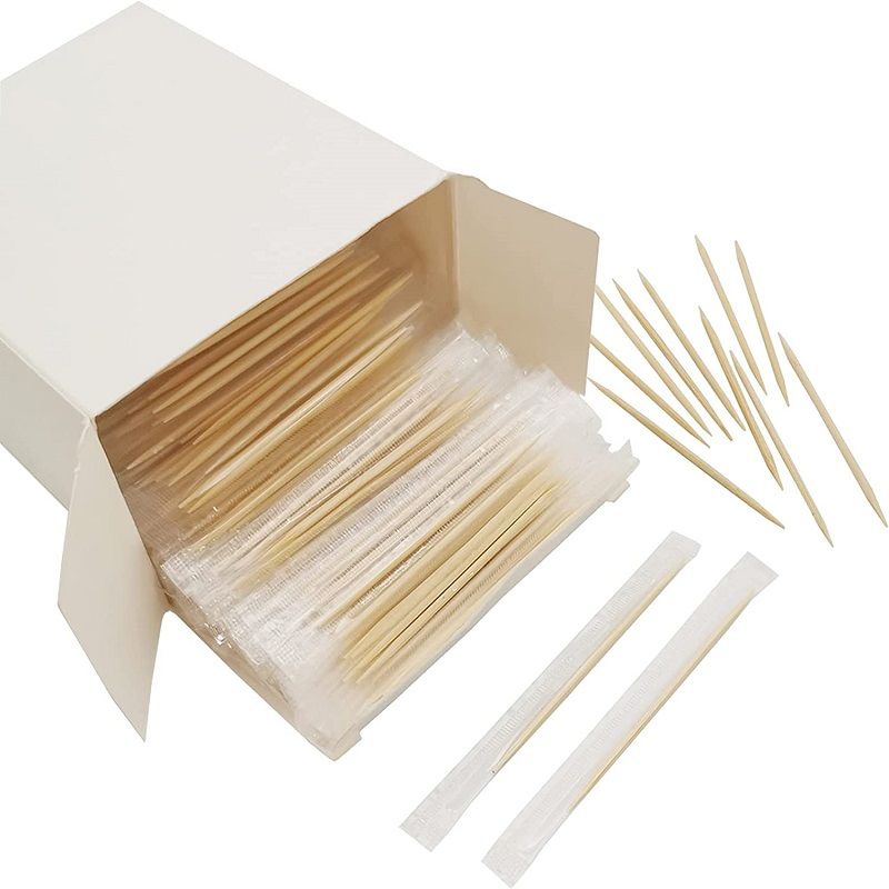 Strong and Safe Double-Headed or Single-Headed Bamboo Toothpicks in Multi-Pack