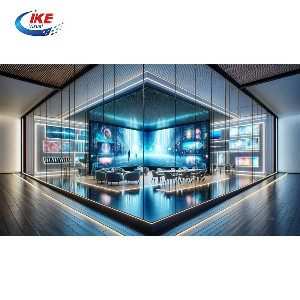 New Design P3.91 Indoor Transparent LED Film Screen Indoor Outdoor Full Color Advertising Rental Curved Digital Flexible Poster Window LED Display Advertising