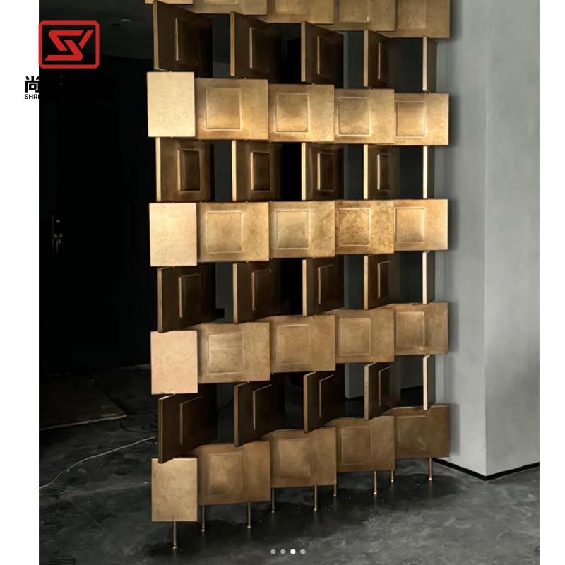 Versatile Stainless Steel Room Divider Screen with Elegant Laser Cut Design