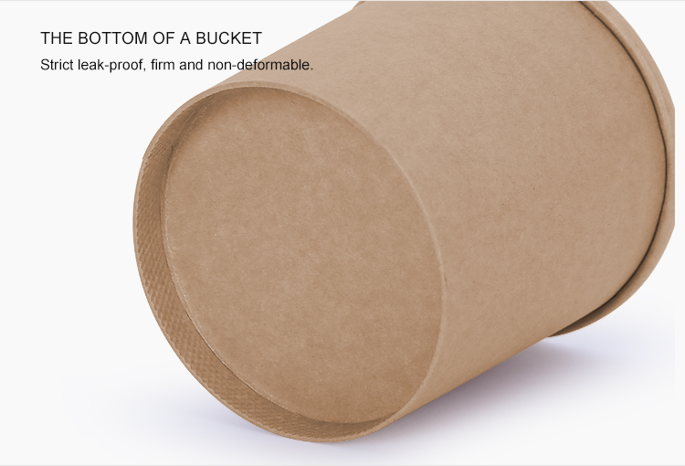 Hot Soup Bucket Fast Food Eco- Friendly Materials Brown Kraft Paper Bucket