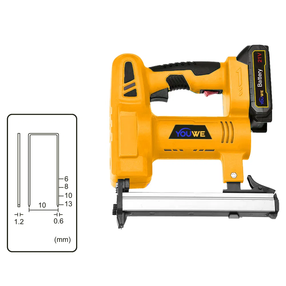 21V Cordless Nail Gun Staple Gun 1000PCS Nails Staples for Soft Woodworking