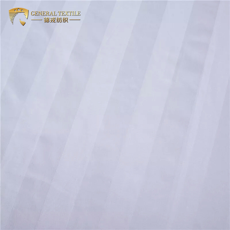 Satin Pure Cotton Stripe White Duvet Cover Bedding Set for Hospital