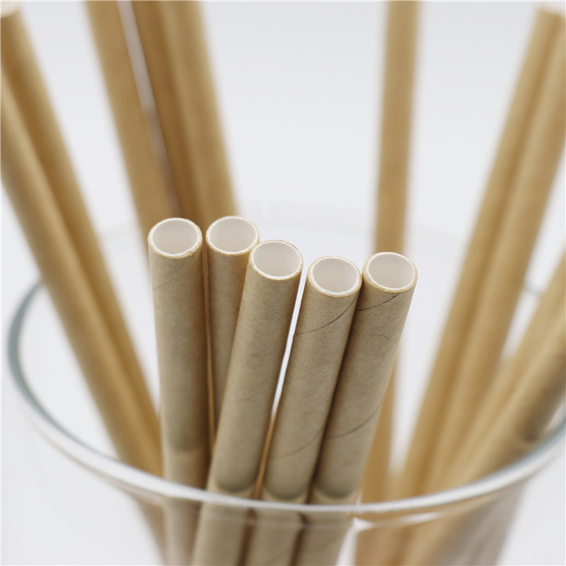 Biodegradable Eco Friendly No-dye Brown Natural Kraft Paper Straw