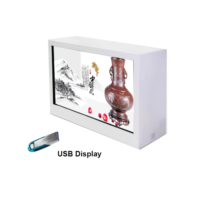 3D Transparent LCD Display Jewelry Advertising Kiosk 32 Inch Digital Signage Box