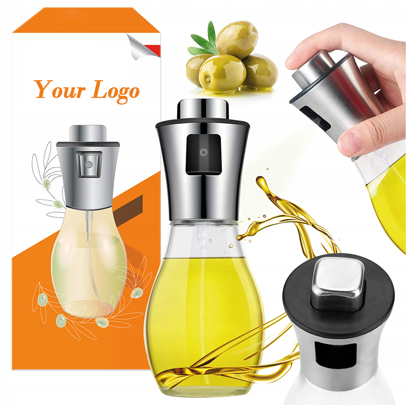 200ml Olive Oil Mister Sprayer, Oil Bottle Pump Spray Dispenser Bottle for Cooking, Baking, BBQ, Salad, Roasting, Frying