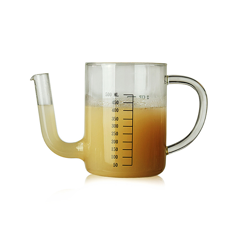 Glass Measuring Cup with Long Spout for Cooking Oil Baking Tool