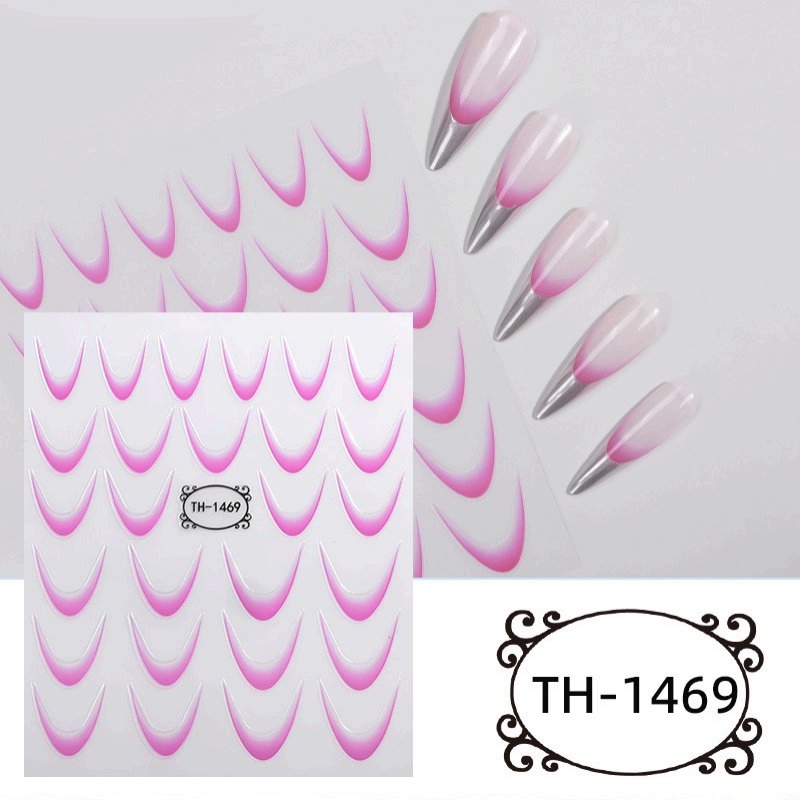 Vibrant Gradient French Nail Art Sticker DIY Kit