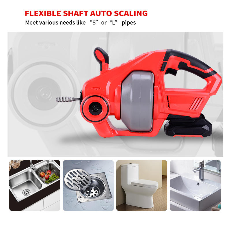 18V Cordless 7m Sewer Clog Cleaning Machine